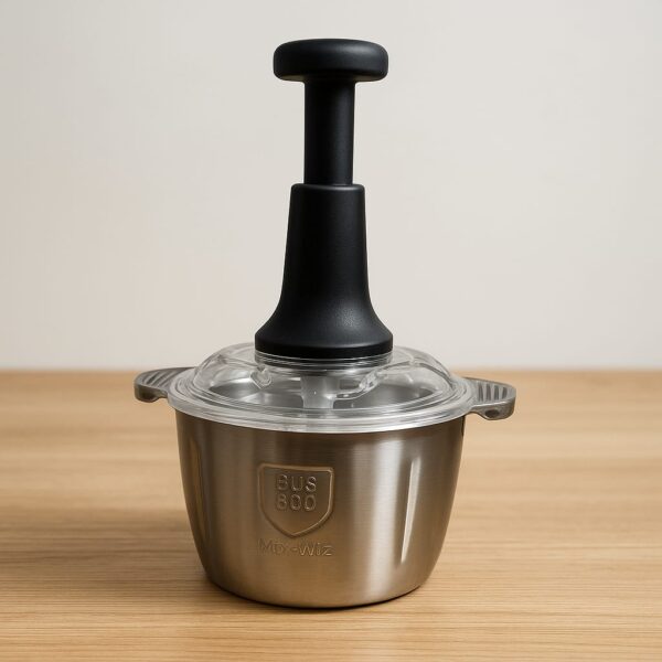 2.0 litre 4 blades premium quality meat and vegetable push chopper with stainless steel bowl