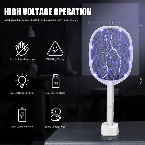2 in 1 rechargeable electronic mosquito racket