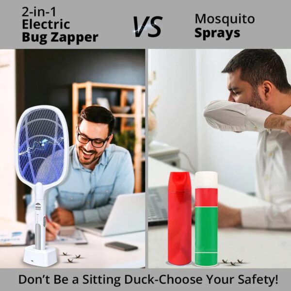 2 in 1 rechargeable electronic mosquito racket