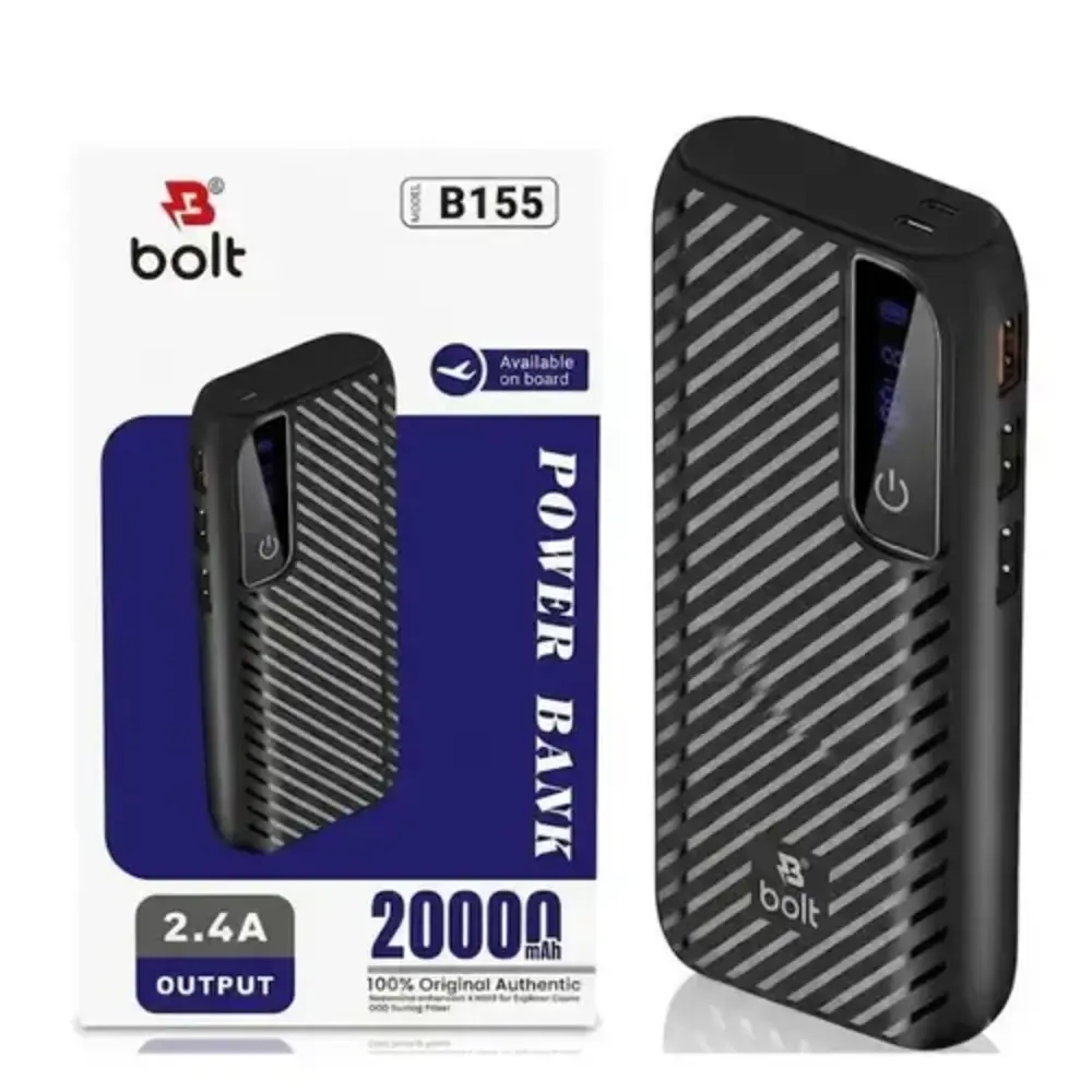 Bolt B155 20000mAh Power Bank | 2.4A Output | Compact & Portable Power Bank for Smartphones - Image 3
