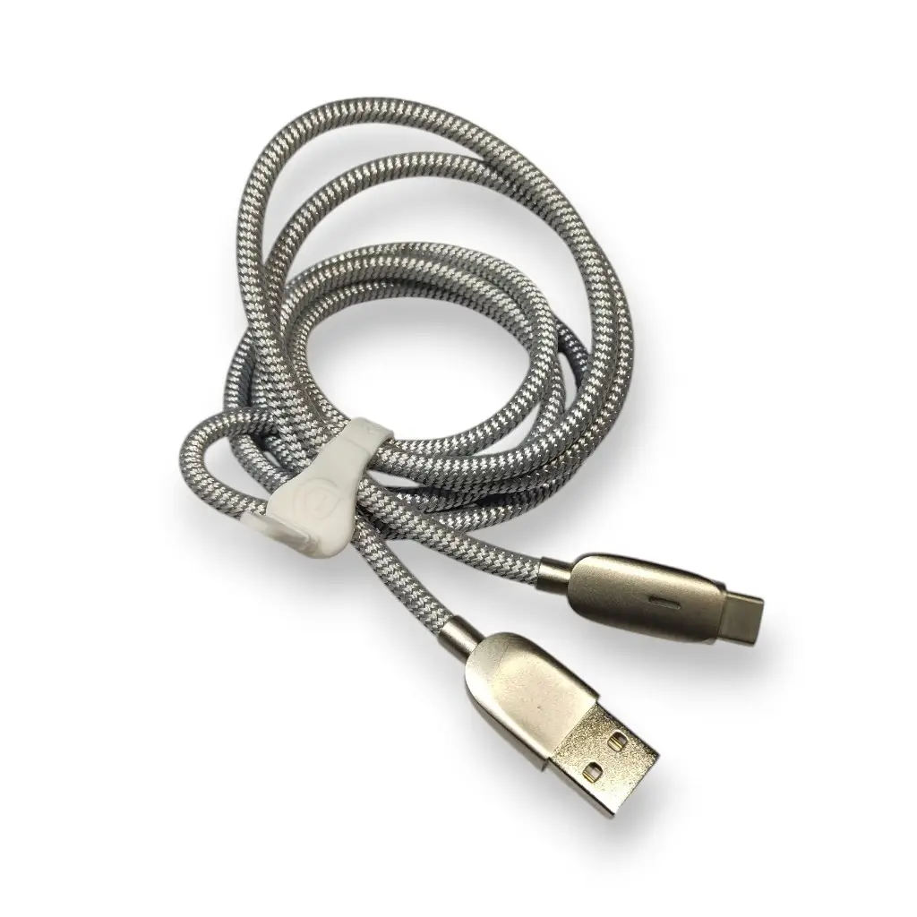AURORA Zinc Alloy Type-C Cable, Smart Auto-Disconnect, 3A Fast Charging & Data Sync - Image 2