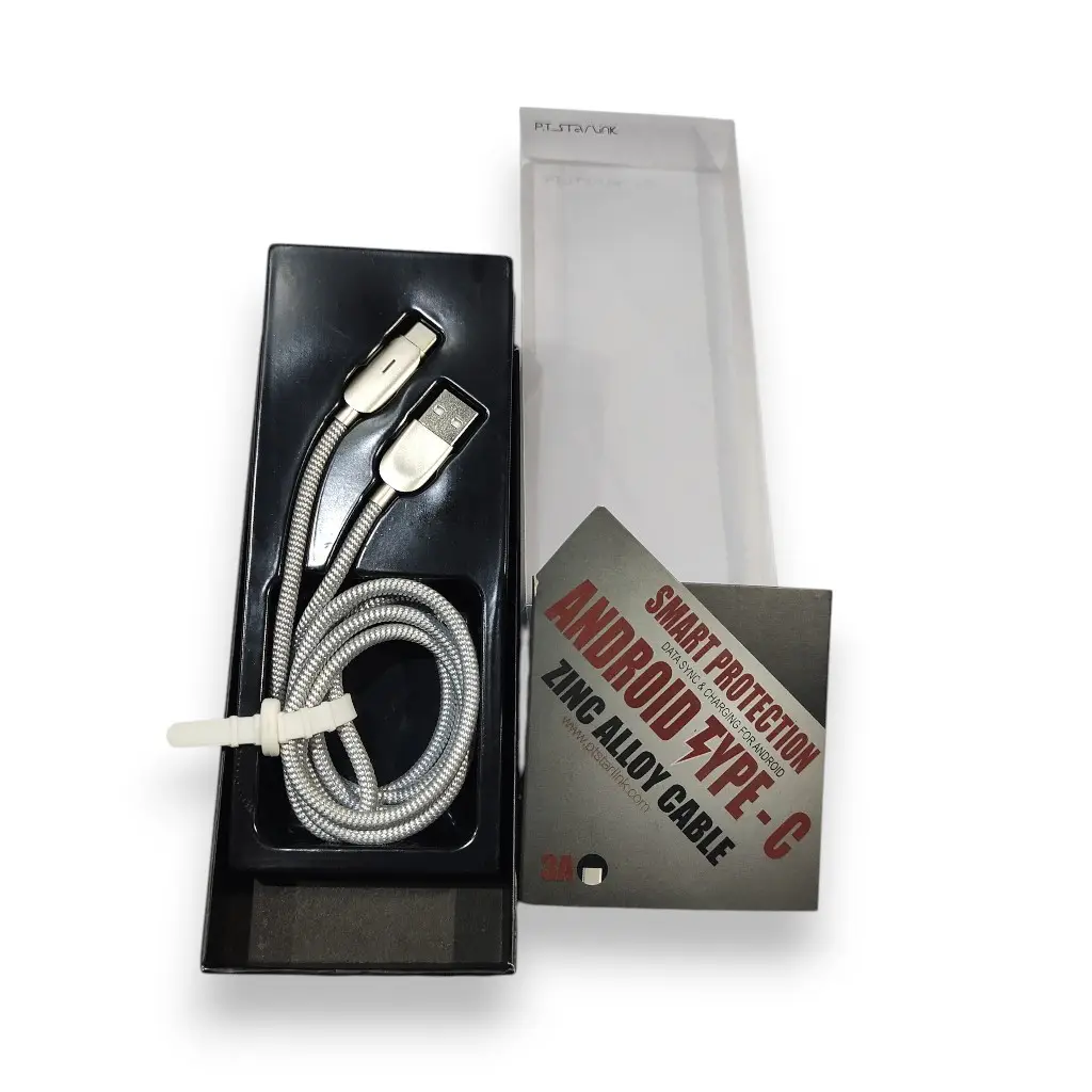 AURORA Zinc Alloy Type-C Cable, Smart Auto-Disconnect, 3A Fast Charging & Data Sync - Image 3