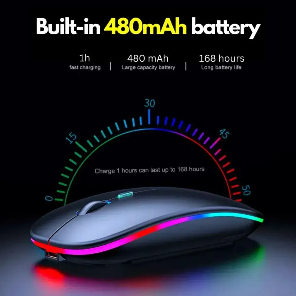 HP W10 Wireless RGB Rechargeable Mouse - Image 4